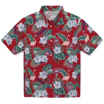 montreal canadiens flamingo palms red hawaiian shirts best selling