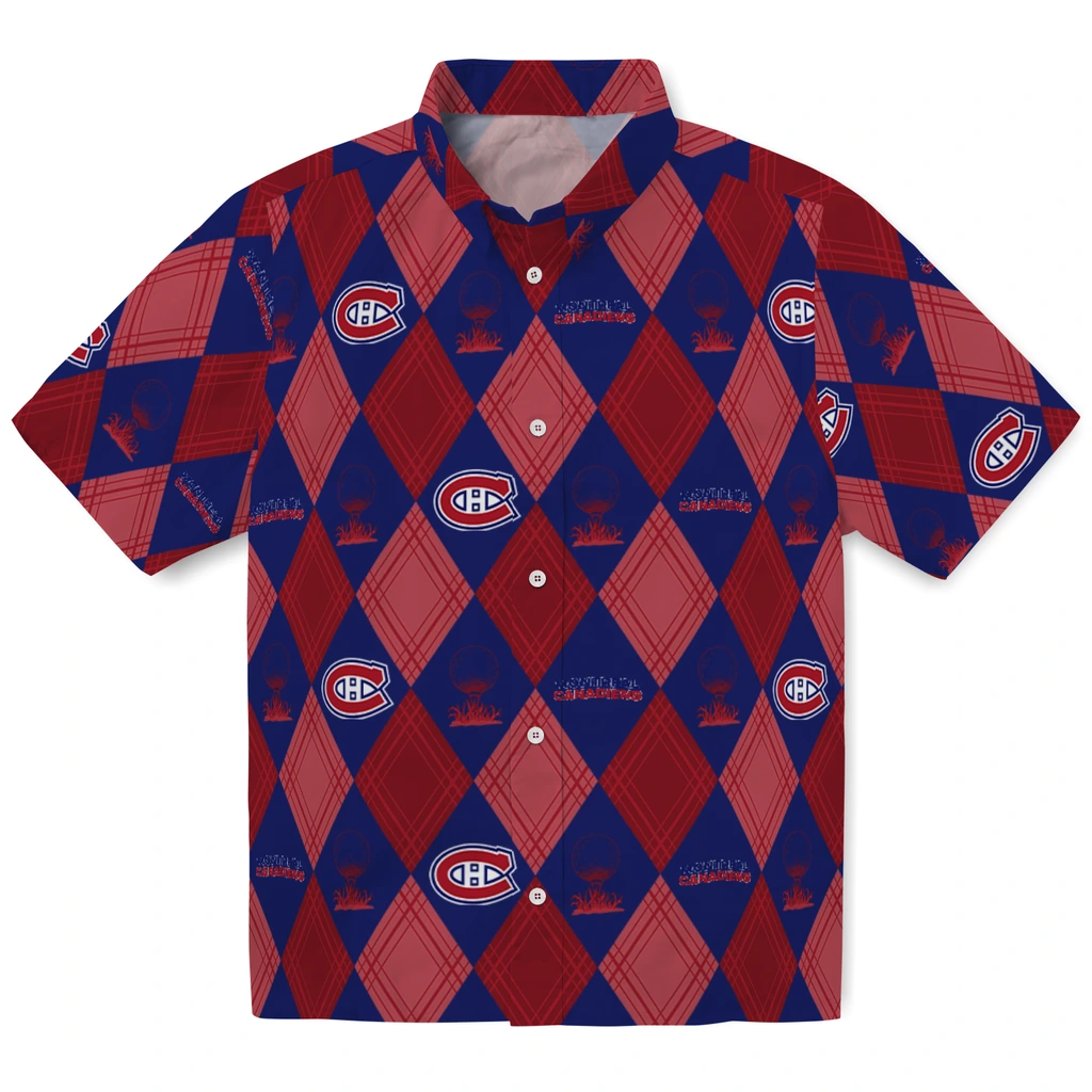Montreal Canadiens Hawaiian Shirt - Golfing Plaid montreal canadiens balloon plaid red hawaiian shirts best selling