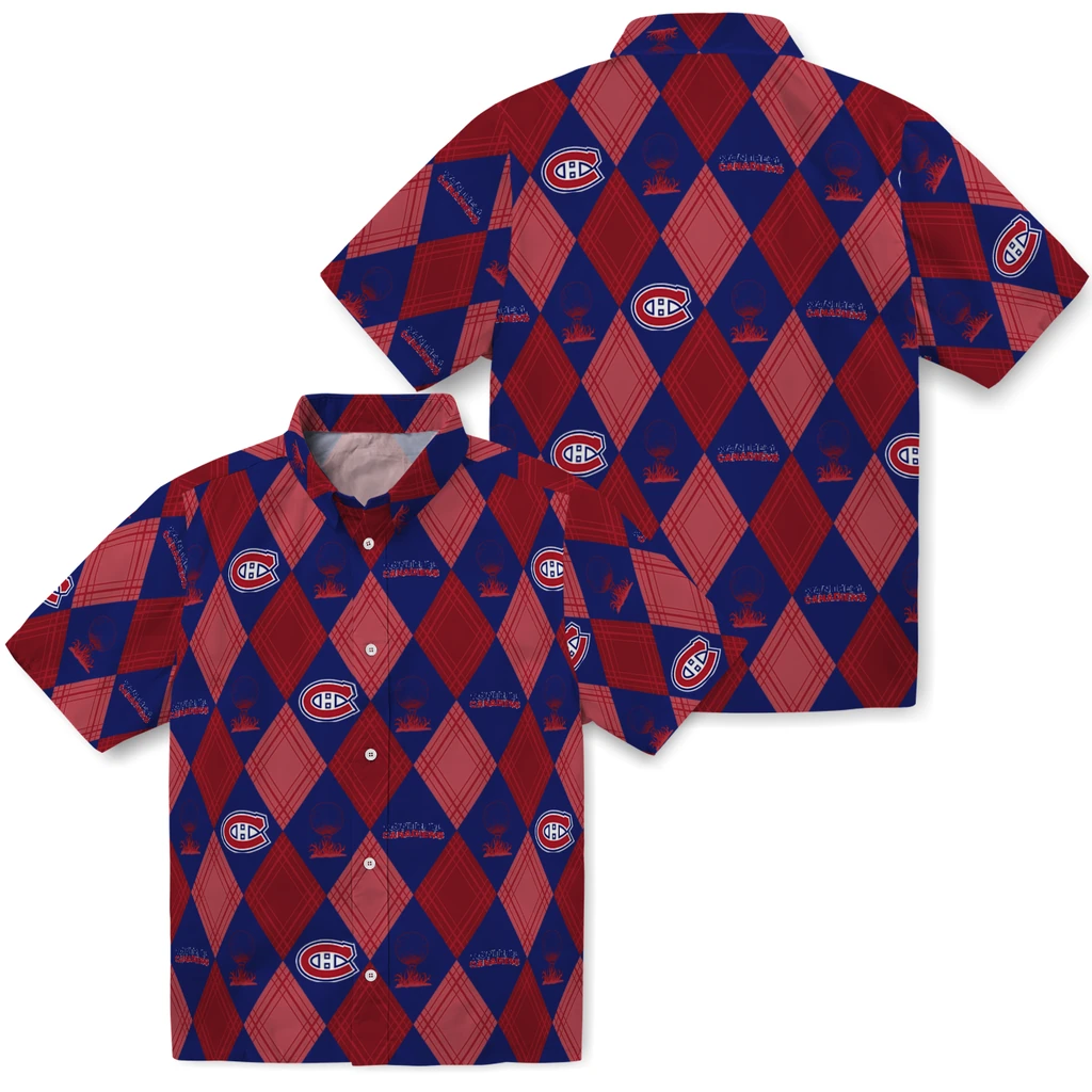 Montreal Canadiens Hawaiian Shirt - Golfing Plaid montreal canadiens balloon plaid red hawaiian shirts high quality