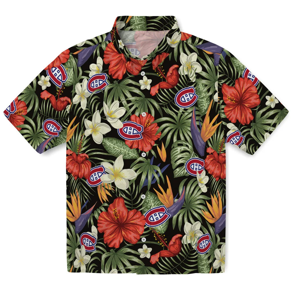 Montreal Canadiens Hawaiian Shirt - Hawaii Floral Hibiscus montreal canadiens hibiscus bird hawaiian shirts best selling