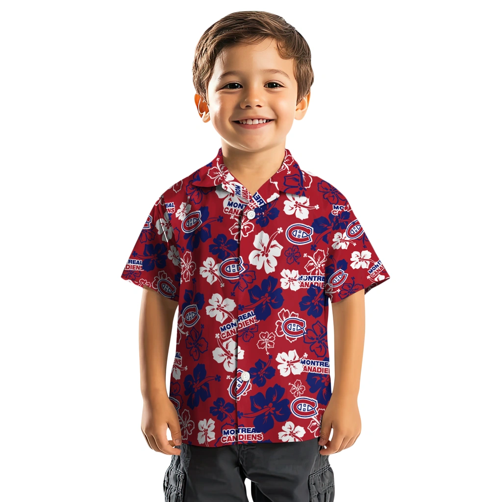 Montreal Canadiens Hawaiian Shirt - Hibiscus Flower Design montreal canadiens hibiscus bloom red hawaiian shirts top rated