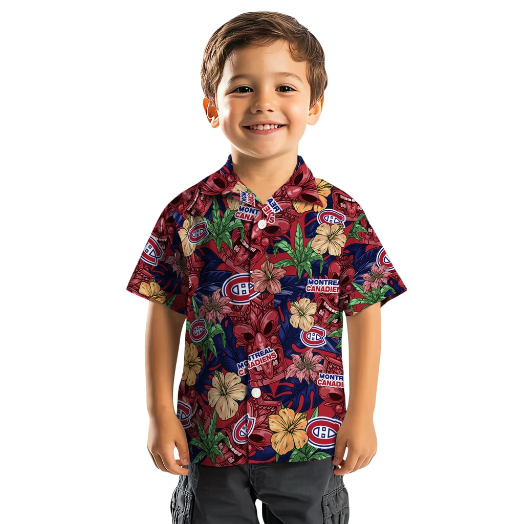 Montreal Canadiens Hawaiian Shirt - Hibiscus Tiki Jungle montreal canadiens tiki jungle red hawaiian shirts top rated