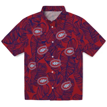 montreal canadiens leaf outline red hawaiian shirts best selling