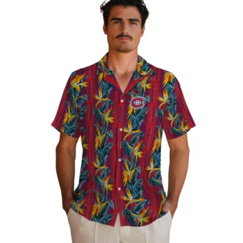 montreal canadiens paradise vines red hawaiian shirts fashion forward