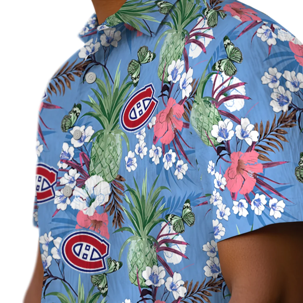 Montreal Canadiens Hawaiian Shirt - Pineapple Bouquet montreal canadiens pineapple bouquet best sky blue hawaiian shirts trendy