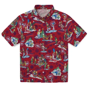 montreal canadiens simpsons christmas red hawaiian shirts best selling