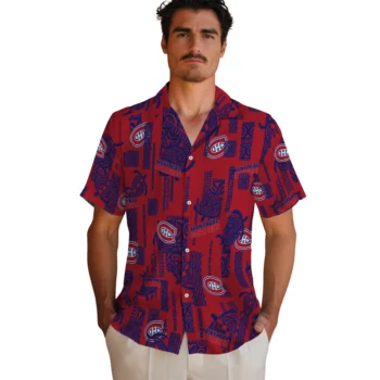 montreal canadiens turtle lines red hawaiian shirts fashion forward