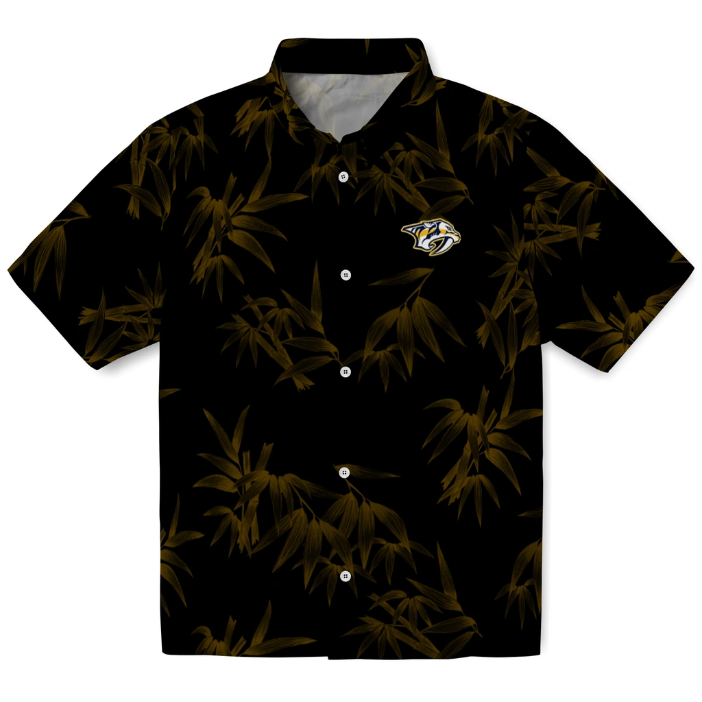 Nashville Predators Hawaiian Shirt - Bamboo Branches nashville predators bamboo branches gold black hawaiian shirts best selling