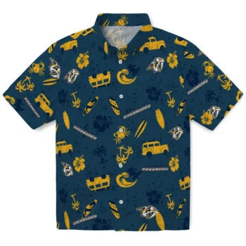nashville predators beach vibe navy hawaiian shirts best selling