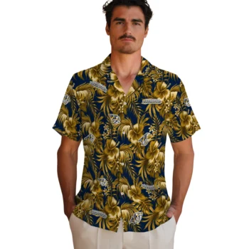 nashville predators hibiscus exotic gold hawaiian shirts fashion forward