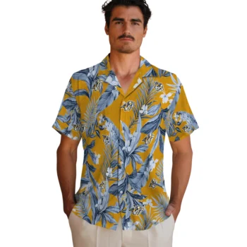 nashville predators palm leaves gold hawaiian shirts fashion forward