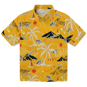 nashville predators palm tree island gold hawaiian shirts best selling
