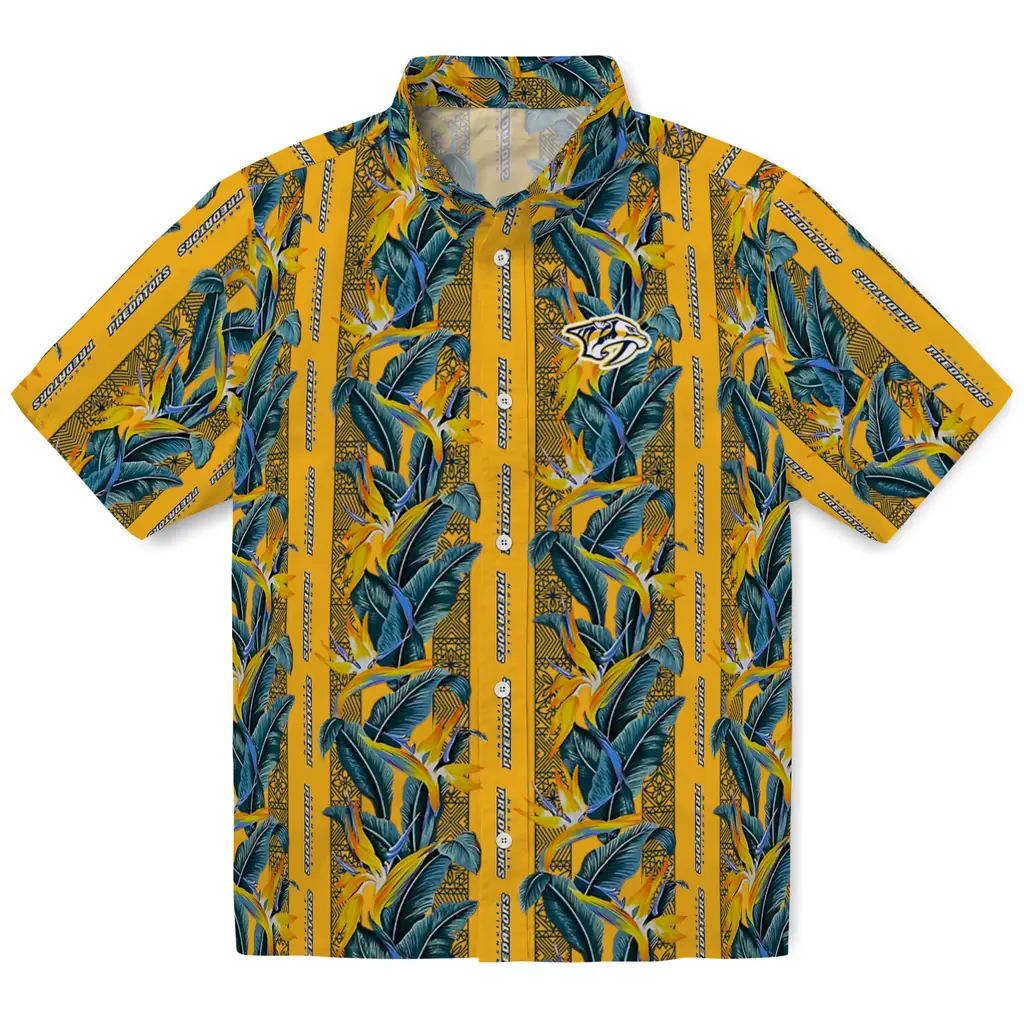 Nashville Predators Hawaiian Shirt - Paradise Vines nashville predators paradise vines gold hawaiian shirts best selling