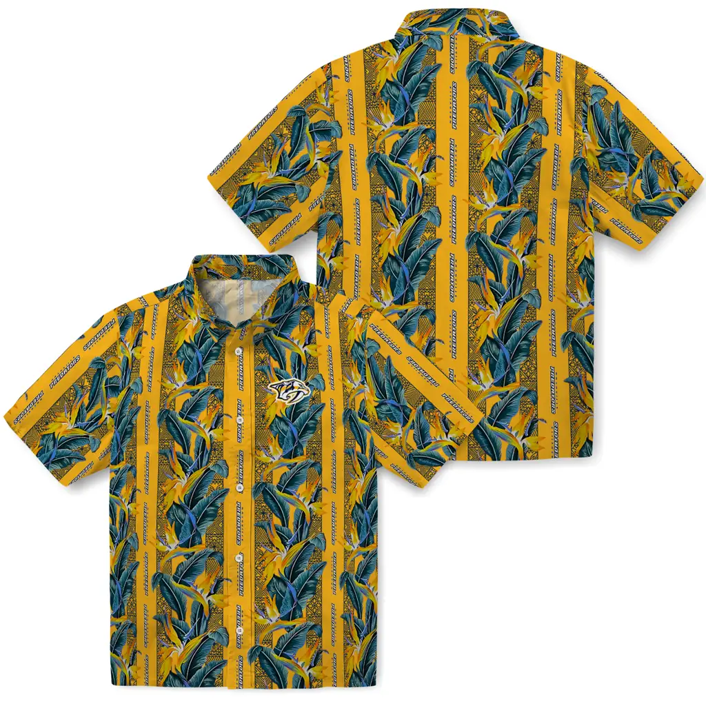 Nashville Predators Hawaiian Shirt - Paradise Vines nashville predators paradise vines gold hawaiian shirts high quality