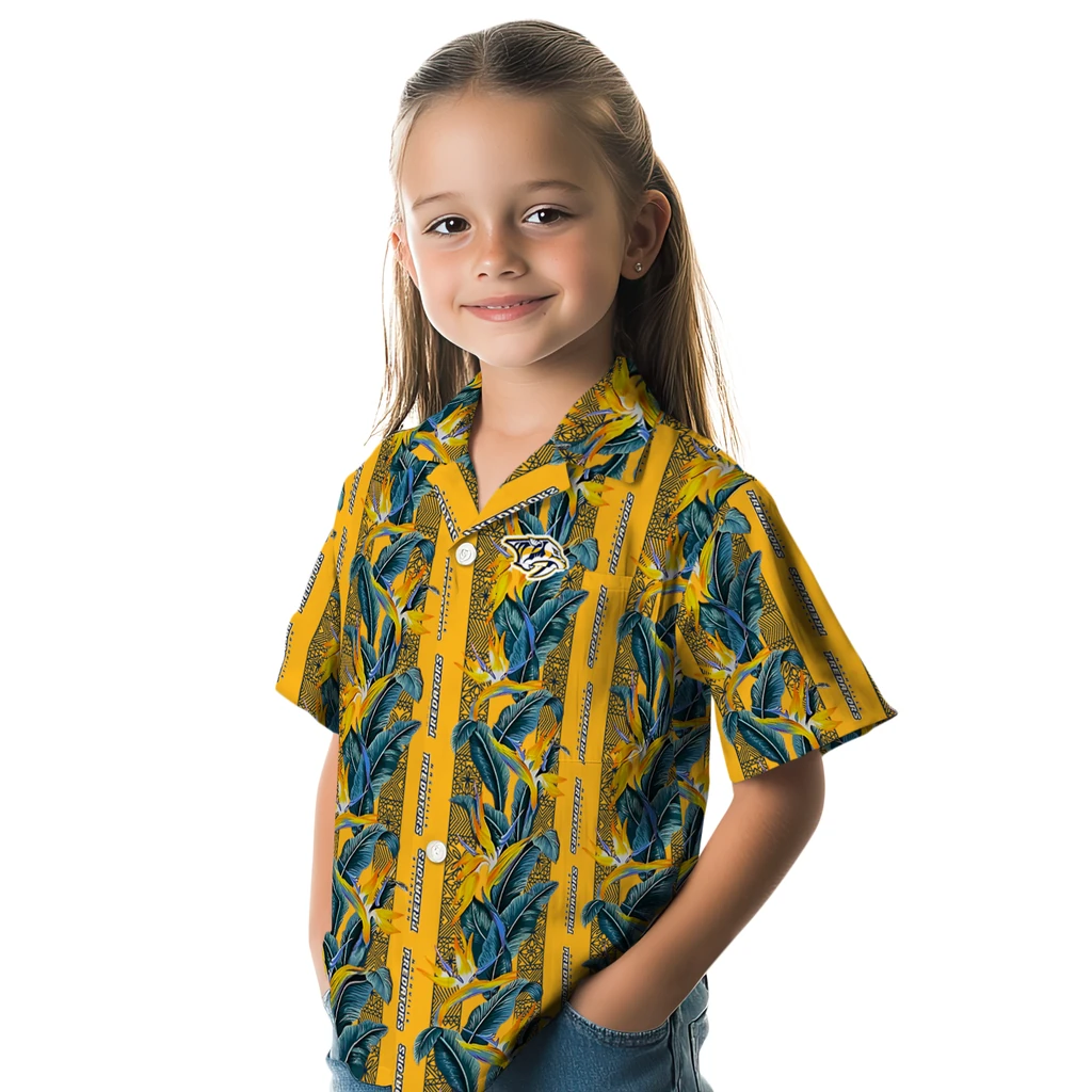 Nashville Predators Hawaiian Shirt - Paradise Vines nashville predators paradise vines gold hawaiian shirts premium grade