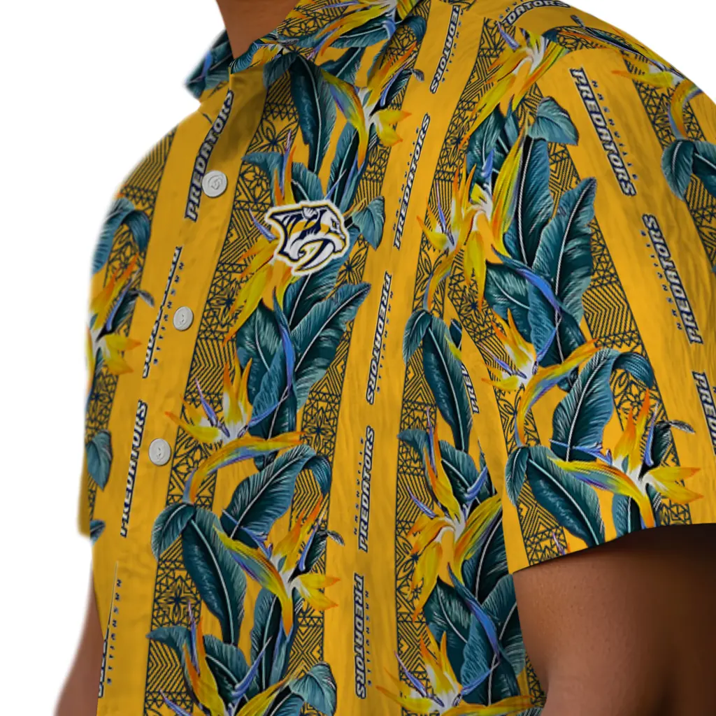 Nashville Predators Hawaiian Shirt - Paradise Vines nashville predators paradise vines gold hawaiian shirts trendy