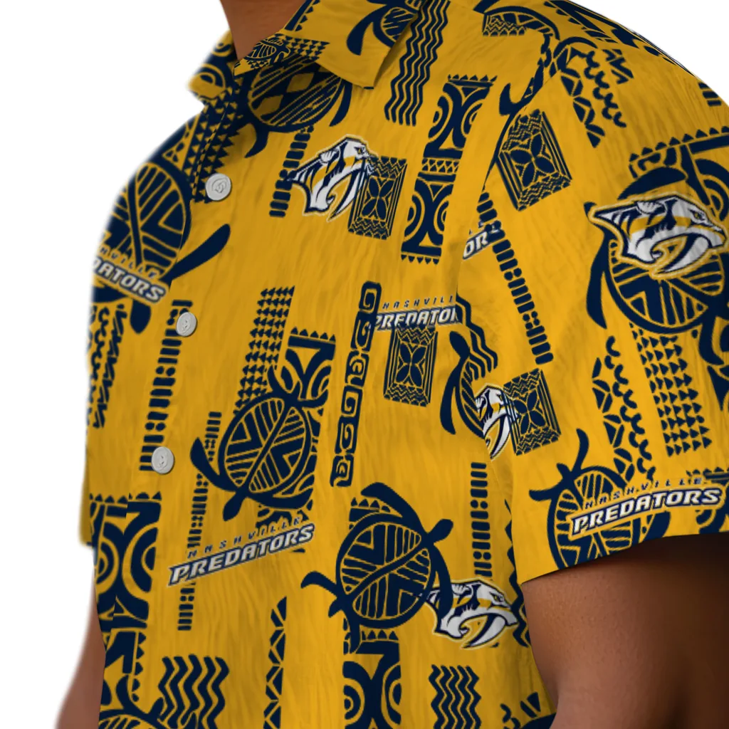 Nashville Predators Hawaiian Shirt - Turtle Lines nashville predators turtle lines gold hawaiian shirts trendy