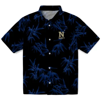 navy midshipmen bamboo branches blue black hawaiian shirts best selling