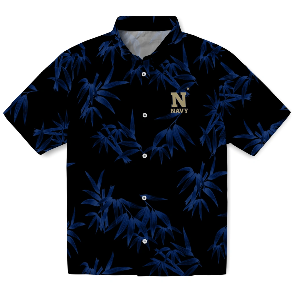 Navy Midshipmen Hawaiian Shirt - Bamboo Branches navy midshipmen bamboo branches blue black hawaiian shirts best selling
