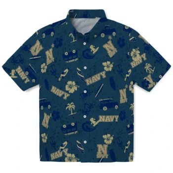 navy midshipmen beach vibe navy hawaiian shirts best selling