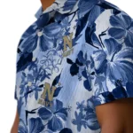 Navy Midshipmen Hawaiian Shirt – Hibiscus Arrangement
