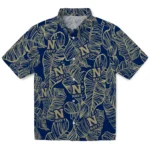 Navy Midshipmen Hawaiian Shirt – Leaf Outline