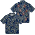 Navy Midshipmen Hawaiian Shirt – Leaf Outline