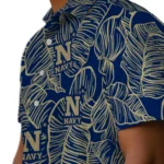 Navy Midshipmen Hawaiian Shirt – Leaf Outline