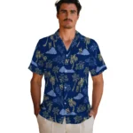 Navy Midshipmen Hawaiian Shirt – Palm And Clouds