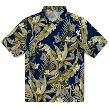 navy midshipmen palm leaves blue hawaiian shirts best selling