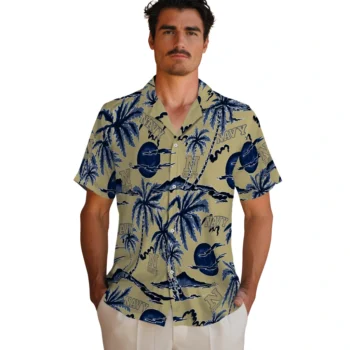 navy midshipmen palm sunset hawaiian shirts fashion forward