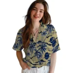 Navy Midshipmen Hawaiian Shirt – Palm Sunset