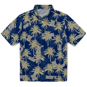 navy midshipmen palm grove blue hawaiian shirts best selling