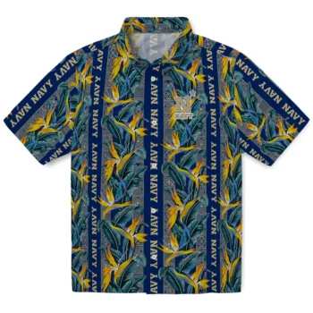 navy midshipmen paradise vines blue hawaiian shirts best selling