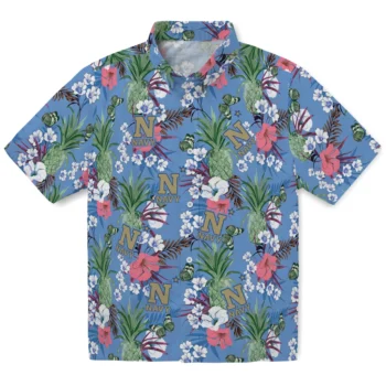 navy midshipmen pineapple bouquet best sky blue hawaiian shirts best selling