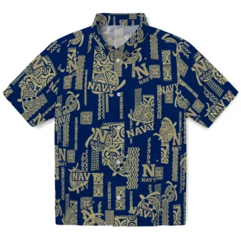 navy midshipmen turtle lines blue hawaiian shirts best selling