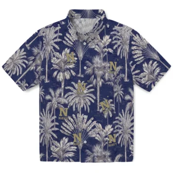 navy midshipmen palm shadows blue hawaiian shirts best selling