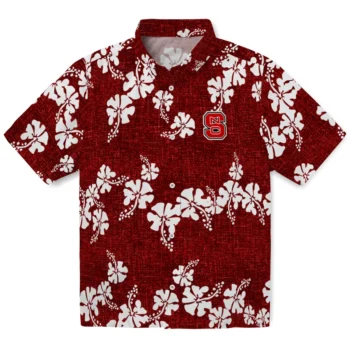 nc state wolfpack hibiscus petals red hawaiian shirts best selling