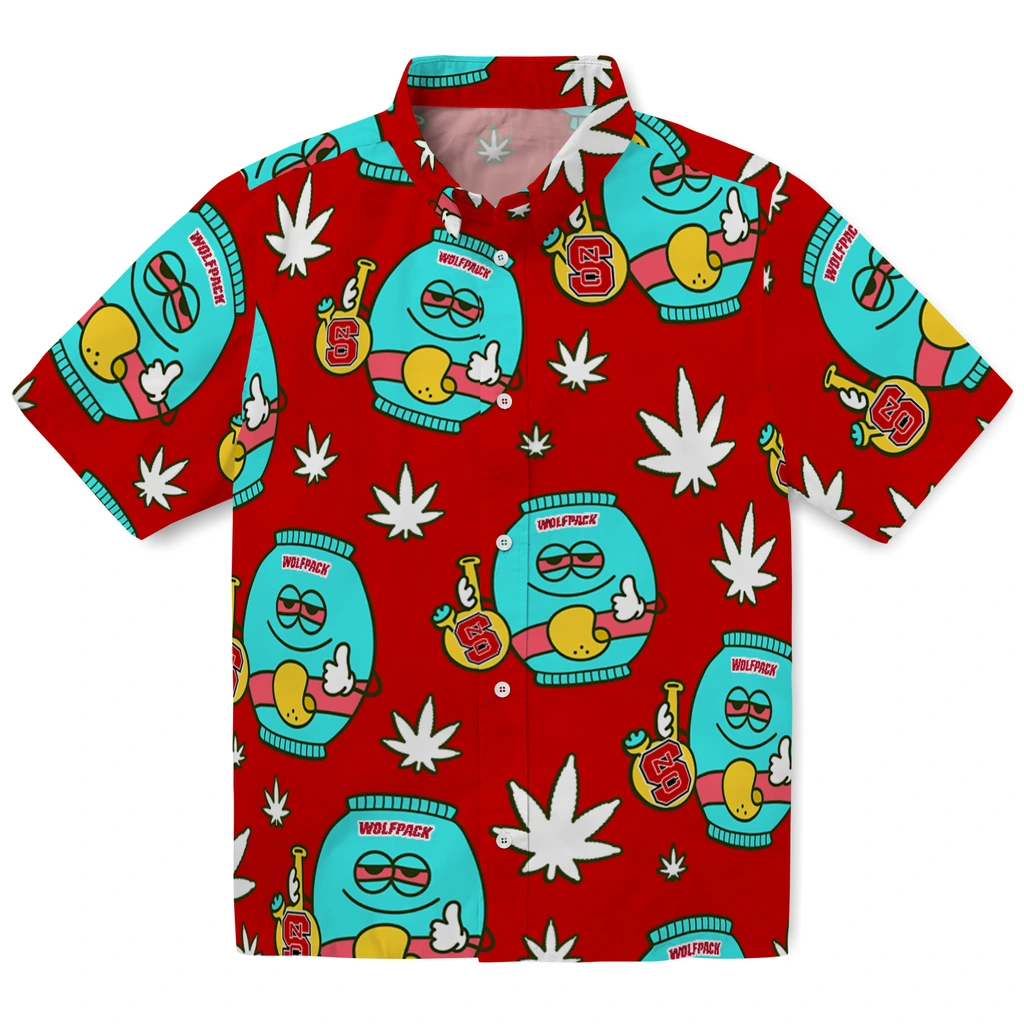 NC State Wolfpack Hawaiian Shirt - Chill Vibe nc state wolfpack bong smile red hawaiian shirts best selling