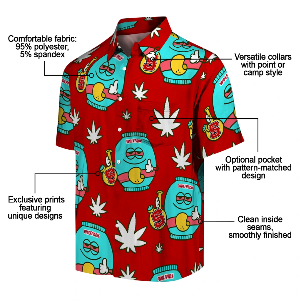 NC State Wolfpack Hawaiian Shirt - Chill Vibe nc state wolfpack bong smile red hawaiian shirts new arrival