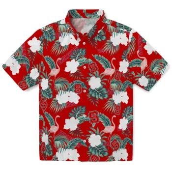 nc state wolfpack flamingo palms red hawaiian shirts best selling