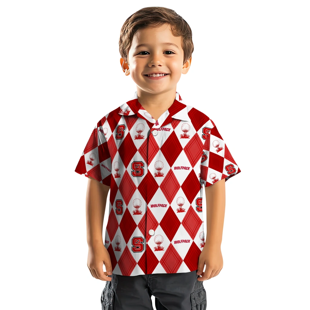 NC State Wolfpack Hawaiian Shirt - Golfing Plaid nc state wolfpack balloon plaid red hawaiian shirts top rated