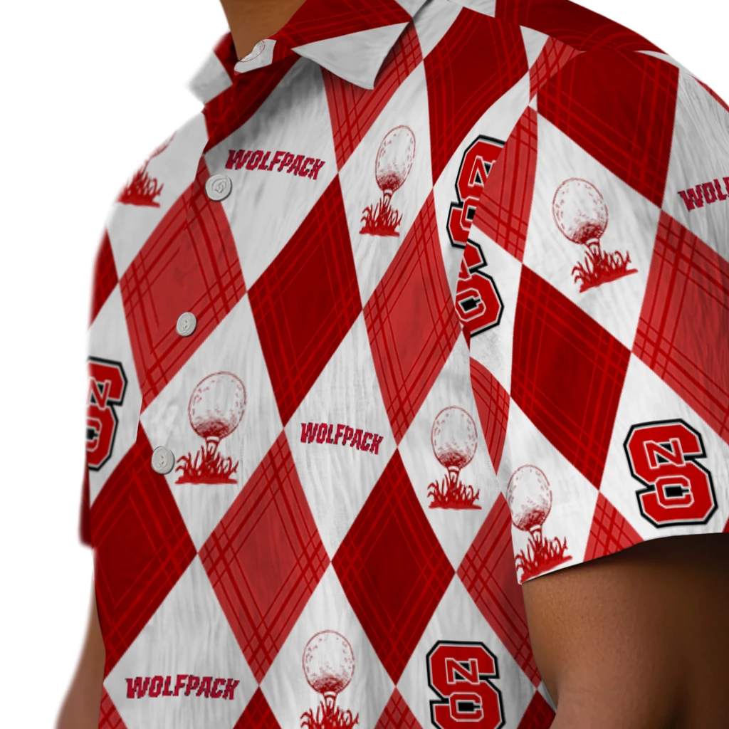 NC State Wolfpack Hawaiian Shirt - Golfing Plaid nc state wolfpack balloon plaid red hawaiian shirts trendy