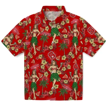 nc state wolfpack hawaiian girls design red hawaiian shirts best selling