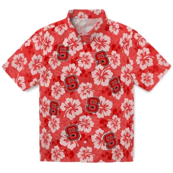 nc state wolfpack hibiscus cluster red hawaiian shirts best selling