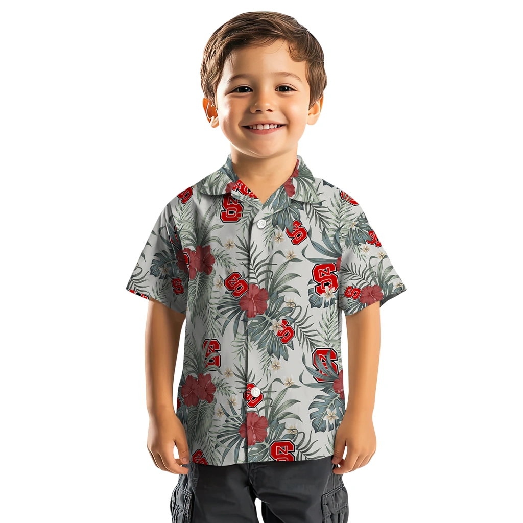 NC State Wolfpack Hawaiian Shirt - Hibiscus Designs nc state wolfpack hibiscus designs beige hawaiian shirts top rated