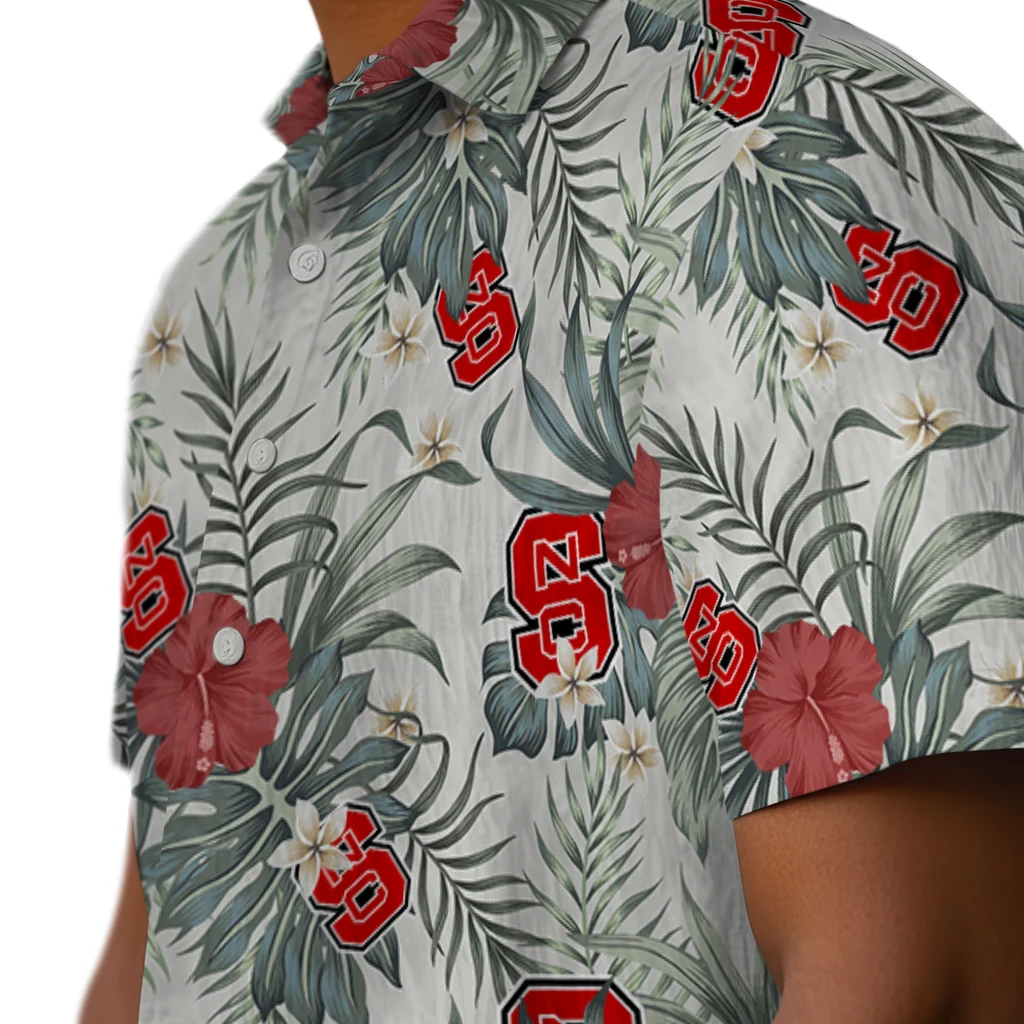 NC State Wolfpack Hawaiian Shirt - Hibiscus Designs nc state wolfpack hibiscus designs beige hawaiian shirts trendy