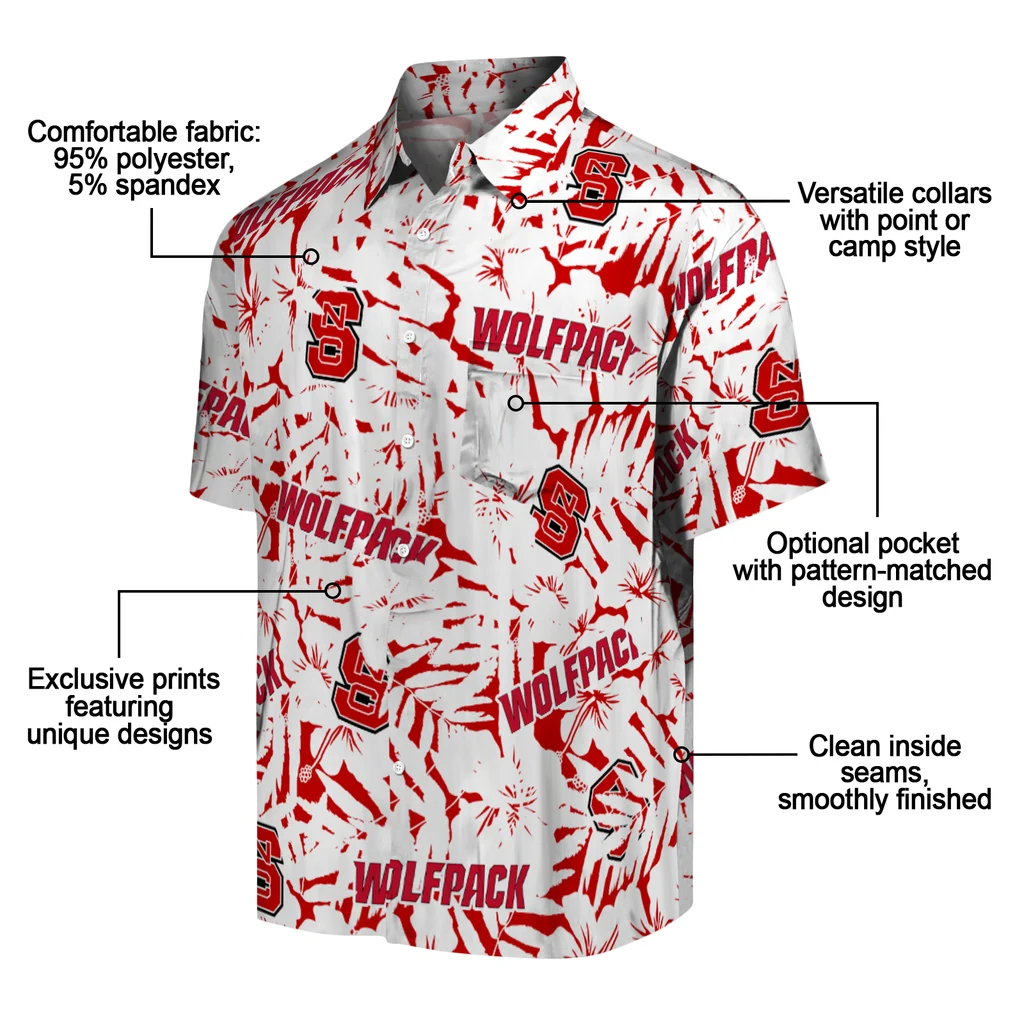 NC State Wolfpack Hawaiian Shirt - Hibiscus Overlay nc state wolfpack hibiscus overlay hawaiian shirts new arrival