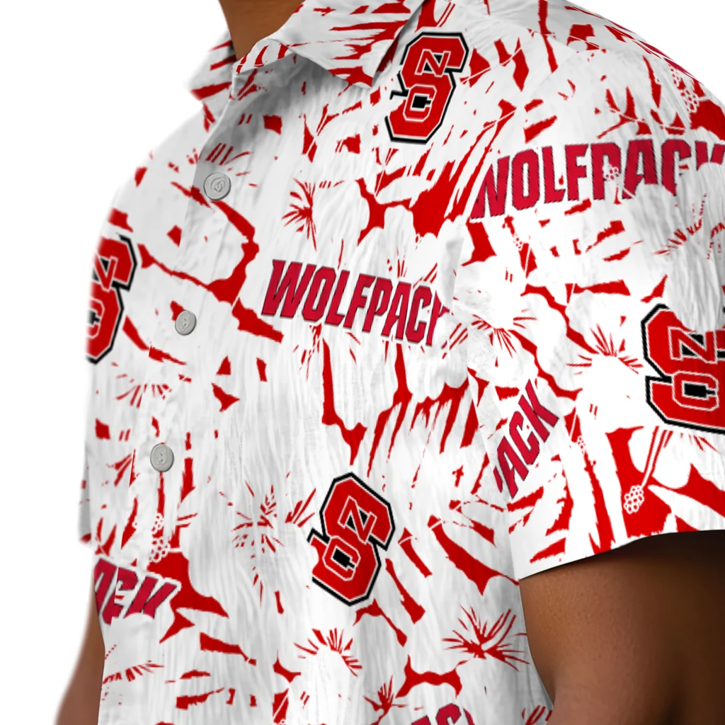 NC State Wolfpack Hawaiian Shirt - Hibiscus Overlay nc state wolfpack hibiscus overlay hawaiian shirts trendy