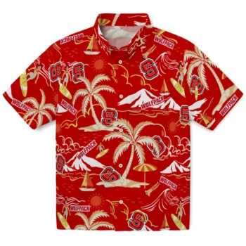 nc state wolfpack palm tree island red hawaiian shirts best selling